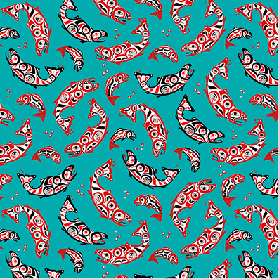 Eagles World-Salmon- Teal $26.96/m