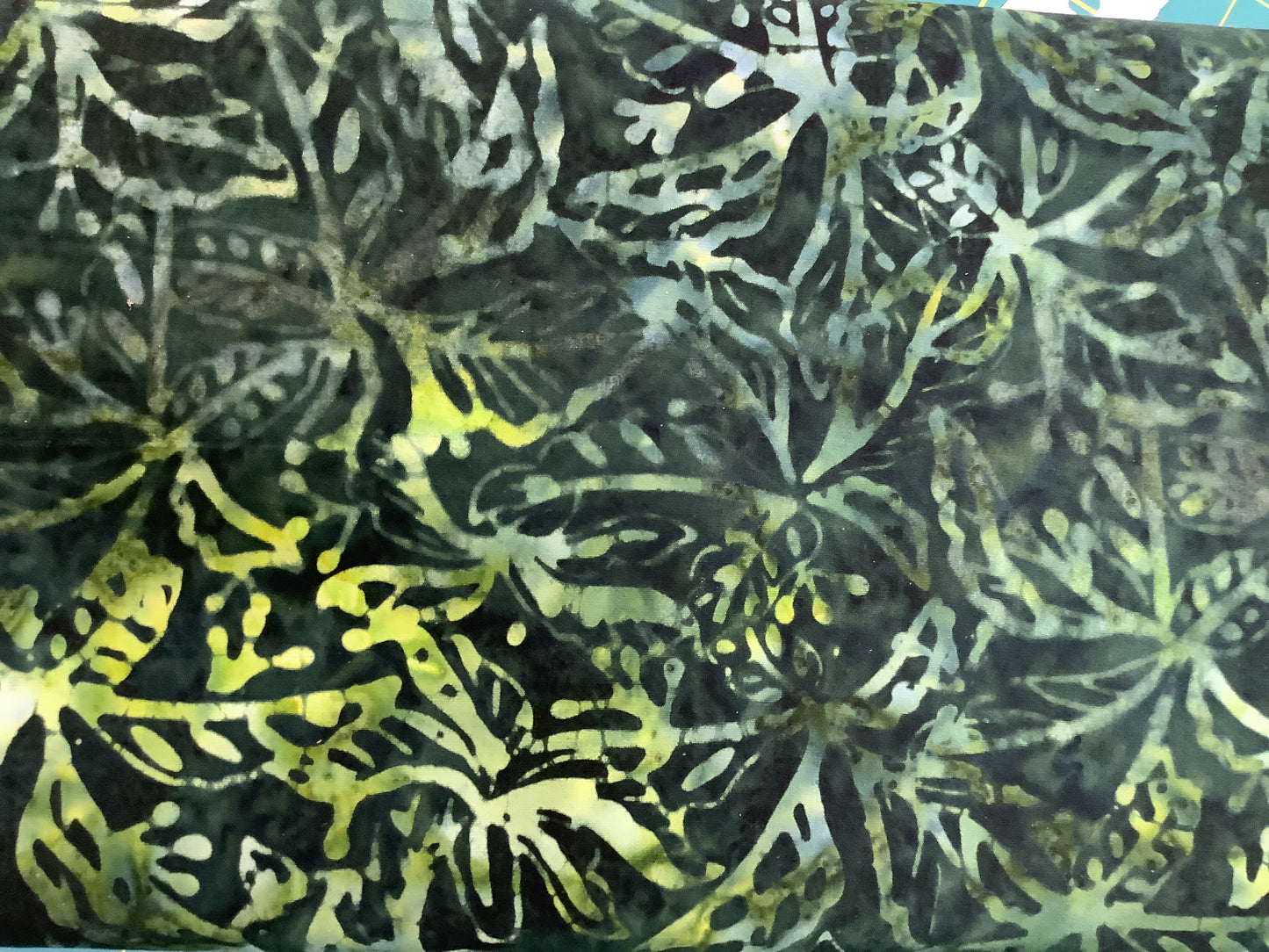 Batik Dark Green with fern leaves $14.96/m