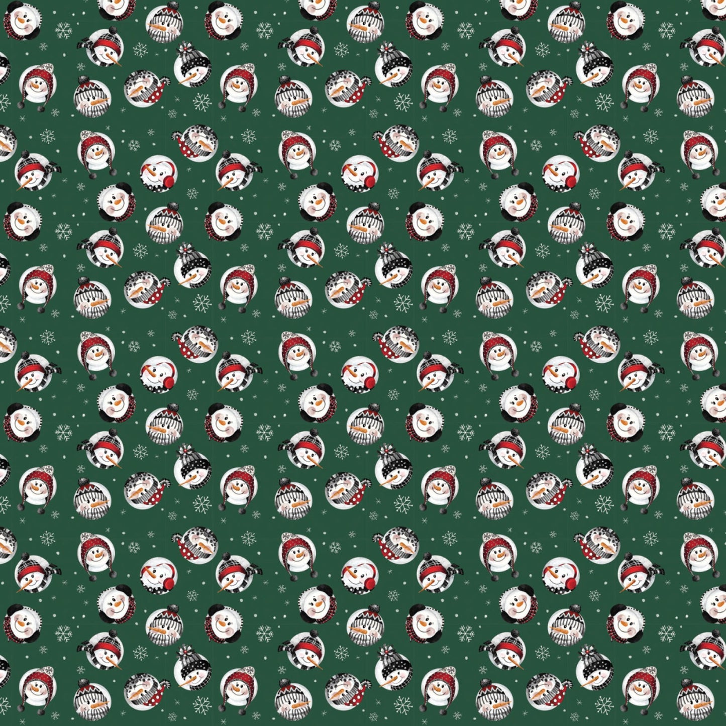 Snowballs- Comfort & Joy Designer: Pam Vale - Green $18.96/m