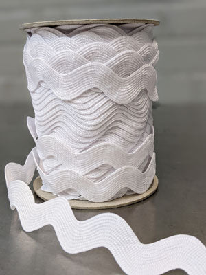 001 Rick Rack Braid 24mm - White $2.96/m