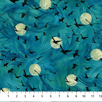 Raven’s Call- Teal- Flying Ravens $21.96/m