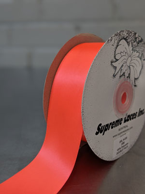 030 Neon Orange -DOUBLE FACE SATIN 25M RIBBON 38MM POLYESTER $.96/m (Copy)
