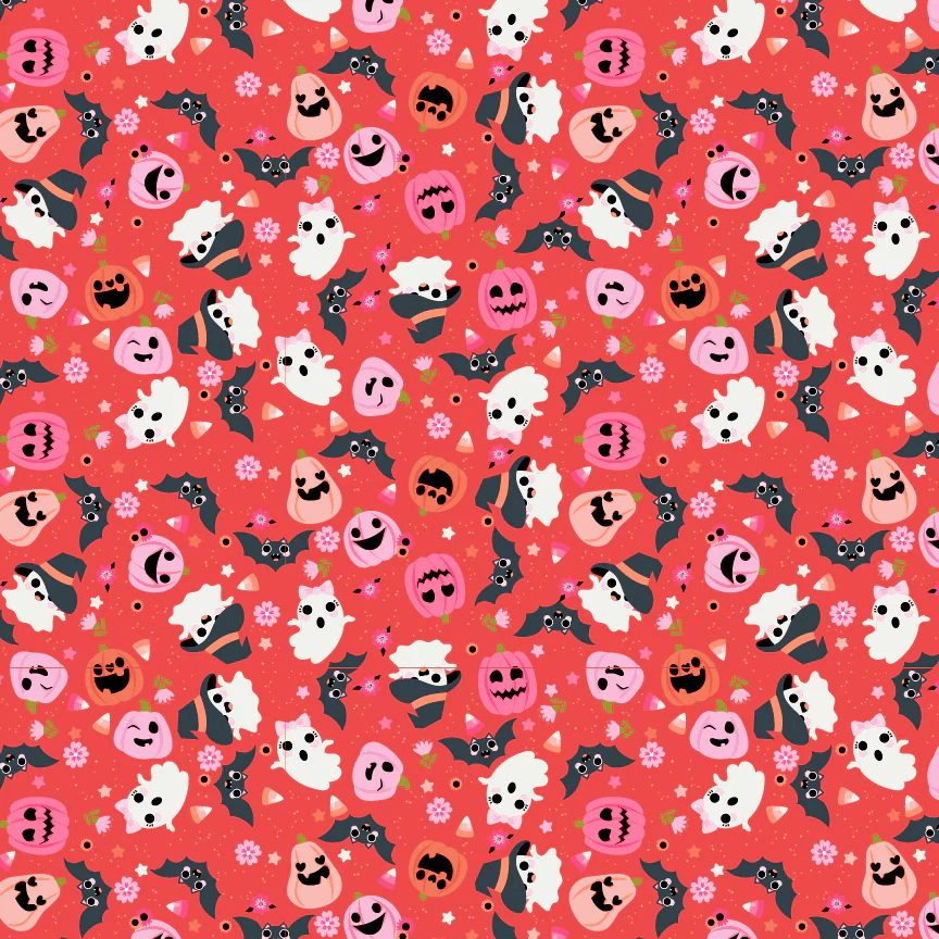 Not Scary by Poppy Cotton- Going Batty Orange $24.96/m