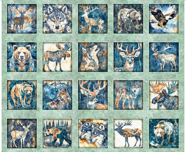 Mountain Splendor - Lodge Animal Picture Patches Sage