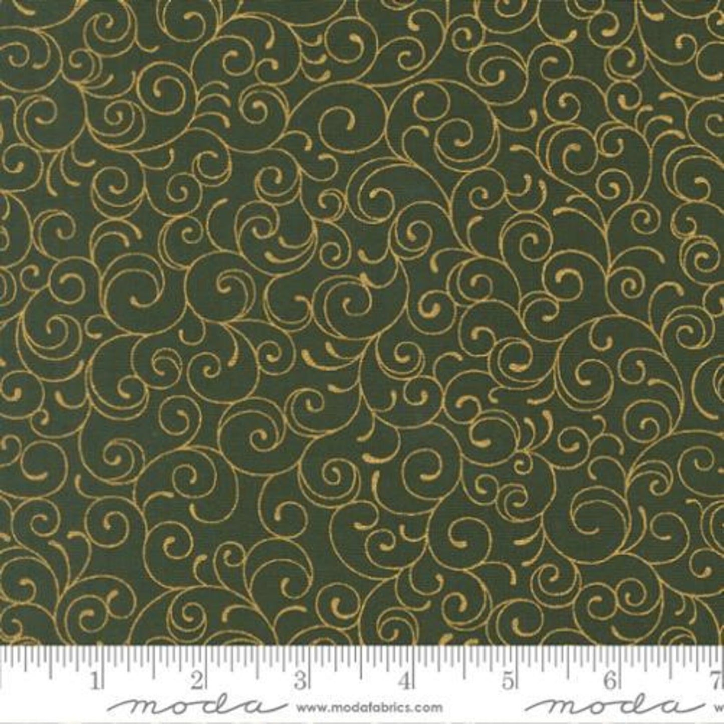 Merry Manor Metallic 2025 By Moda – Evergreen $27.96/m