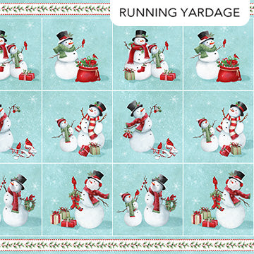 Holly Jolly- Blocks Turq Multi 28812-64 $14.96 cut at every second row - panel 34” wide