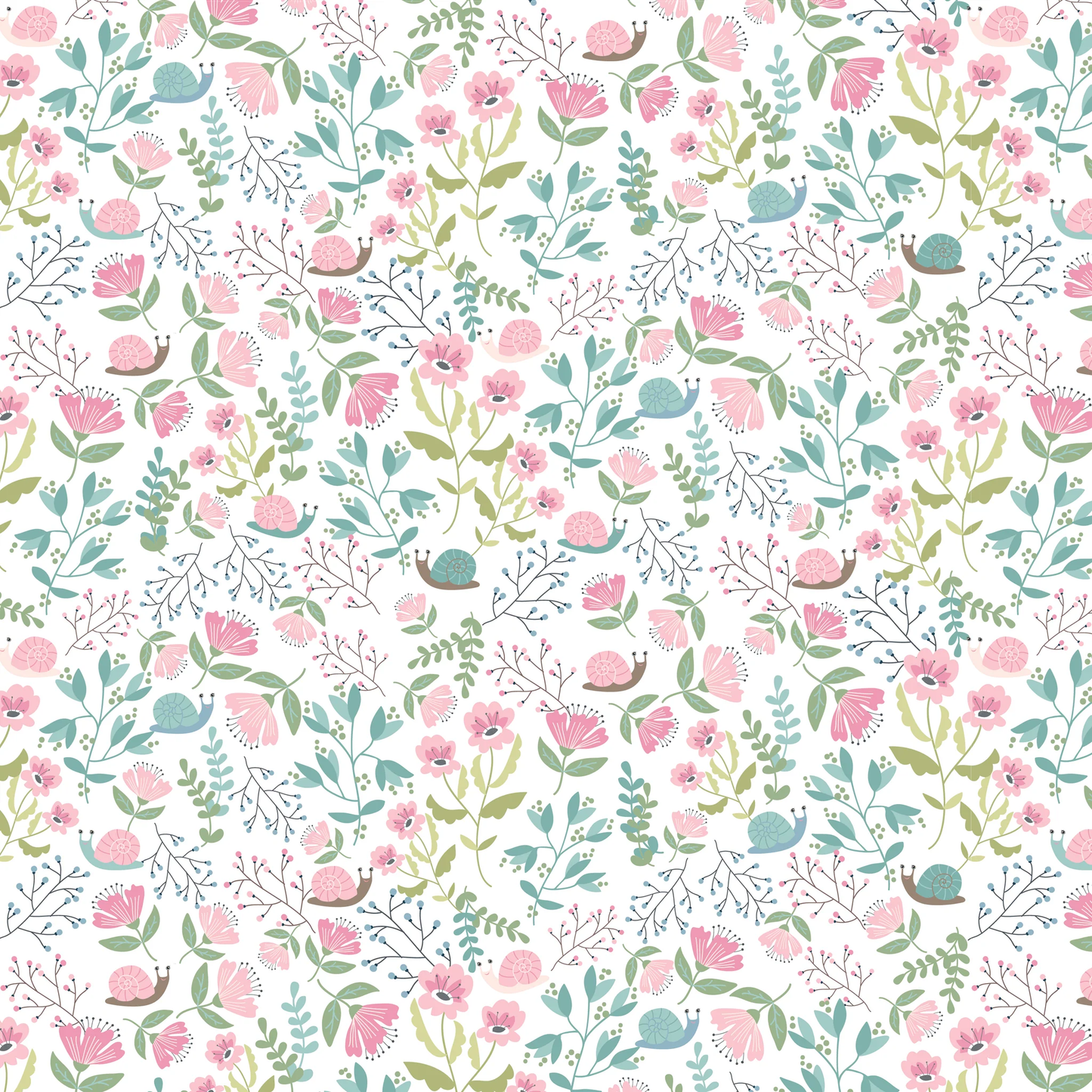 Le Petit Escargot by Poppy Cotton-Hiding Out White $24.96/m