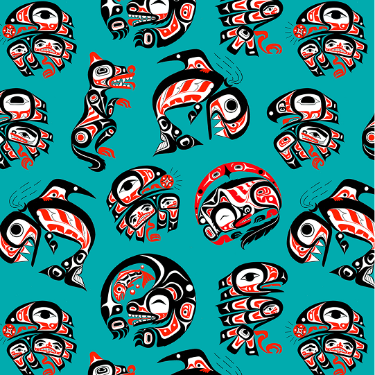 Eagles World-symbols of Pacific Northwest-Teal $26.96/m