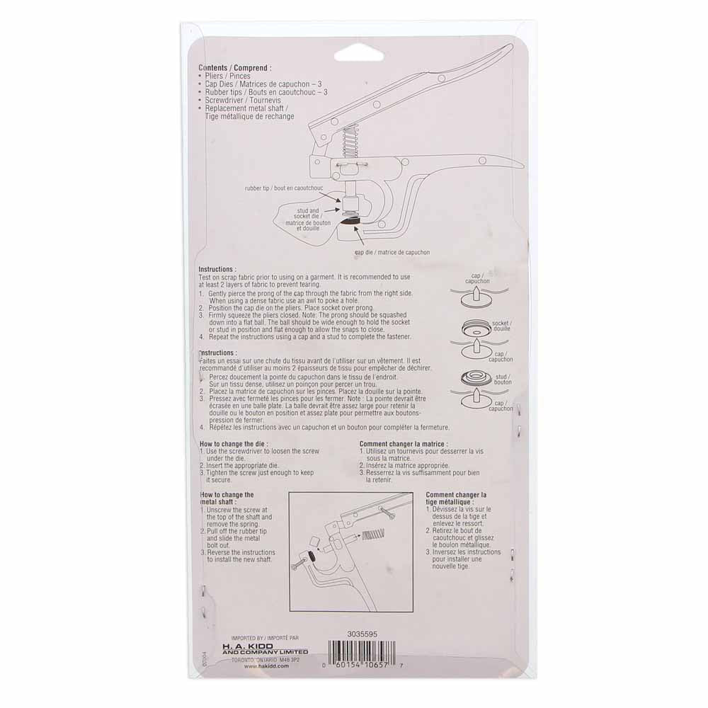 UNIQUE SEWING Plastic Snap Fastener Tool