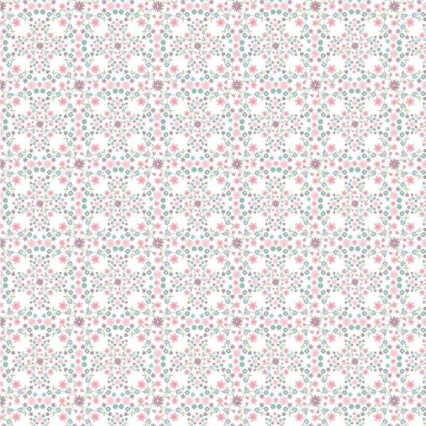 Le Petit Escargot by Poppy Cotton-Blooms & Vines White $24.96/m