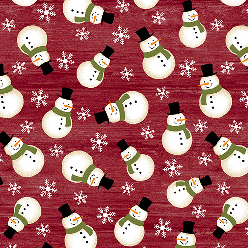 A Jingle Bell Christmas by Painted Sky Studio - Crossroads Snowman Red $21.96/m