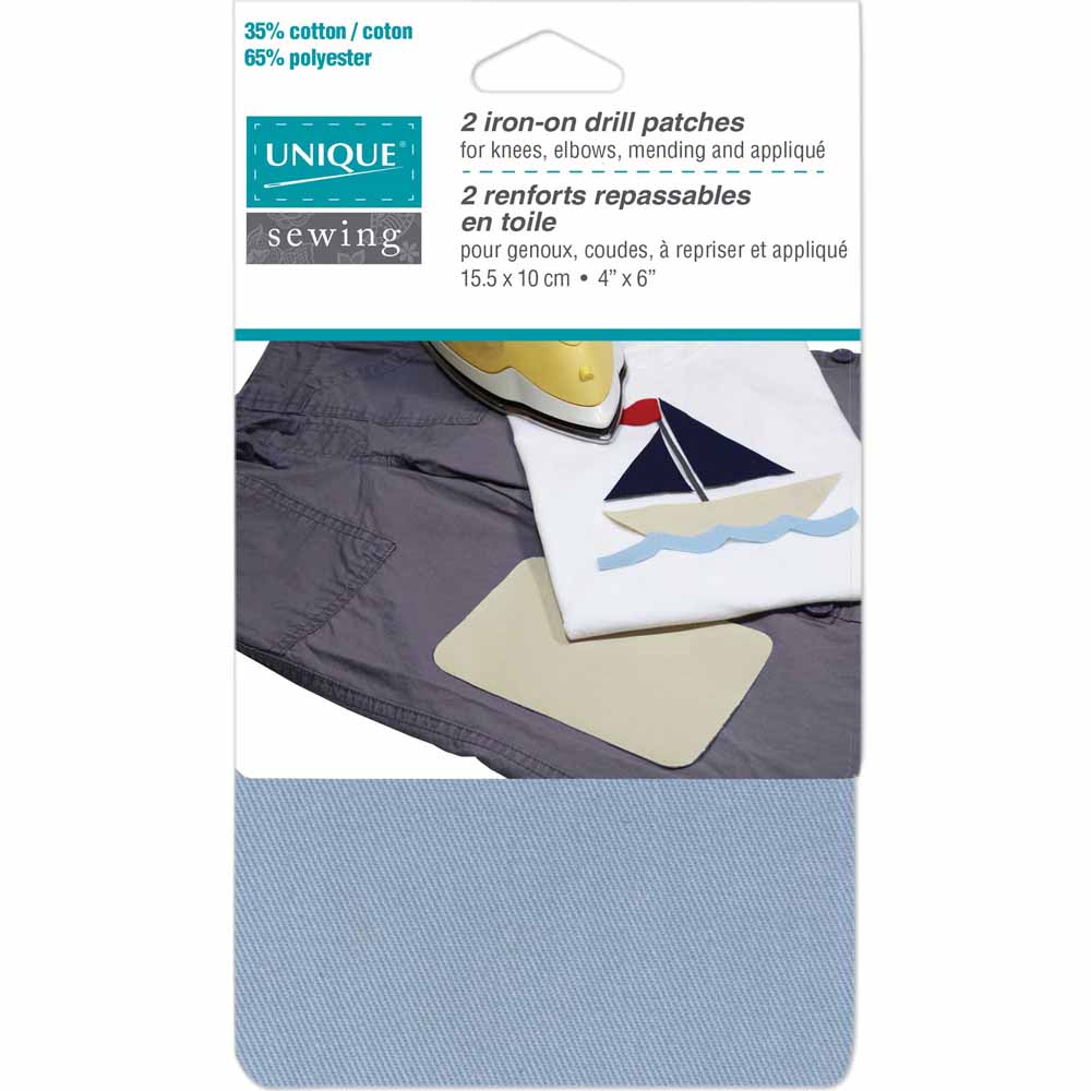 UNIQUE SEWING Drill Patch Blue - 10 x 15cm (4″ x 6″) - 2pcs - WT
