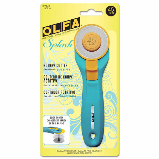 OLFA RTY-2/C - SplashTM Handle Rotary Cutter 45mm - Aqua