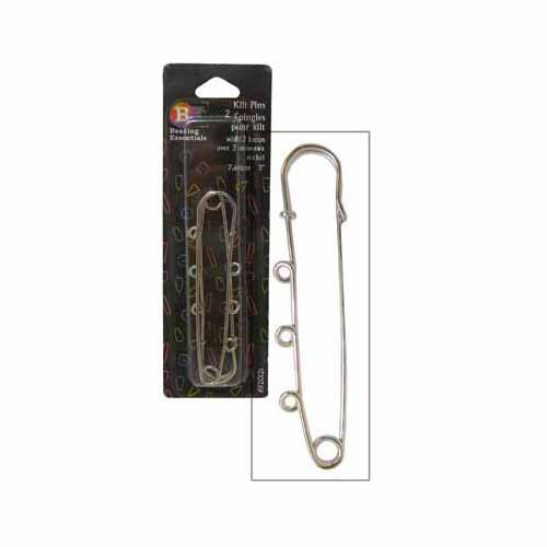 UNIQUE SEWING Kilt Pin Silver - 75mm (3″) - 2pcs