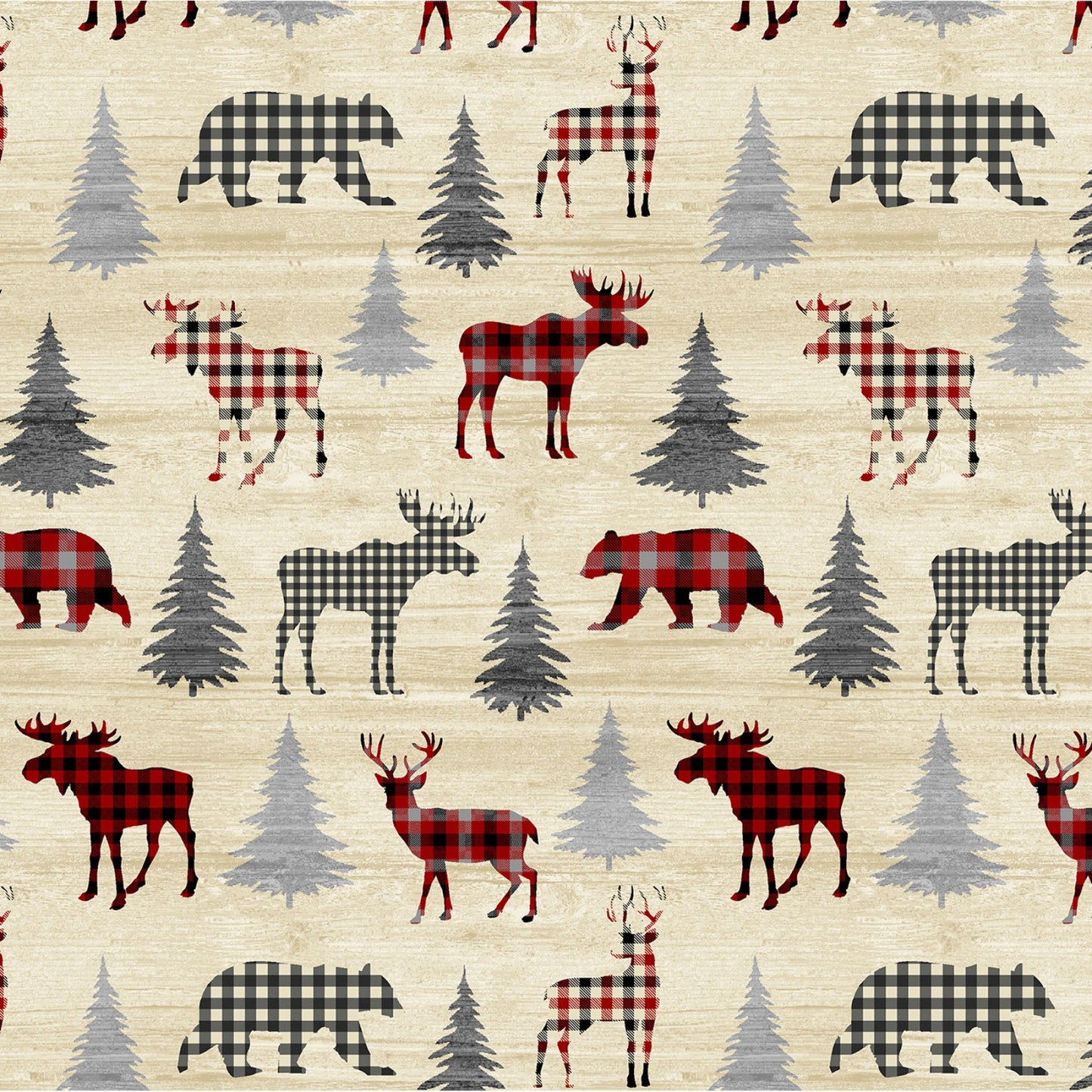 Rustic Journey- Plaid Woodland Animals