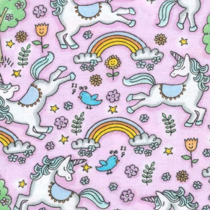 EESFLP104763-PIN - Unicorns on Pink Flannel $12.96/m