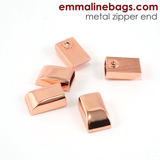 Zipper Ends or Cord Ends (5pk) Copper