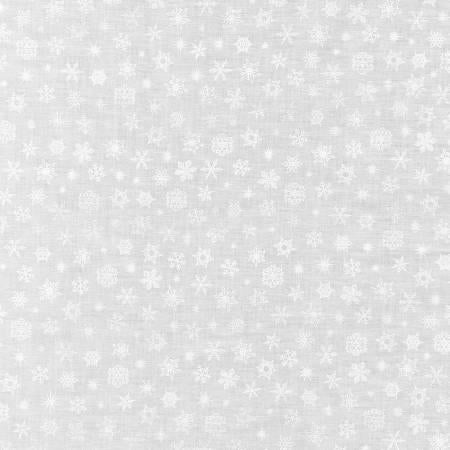 White on white print- Snowflakes ( mini madness white) 19698-1