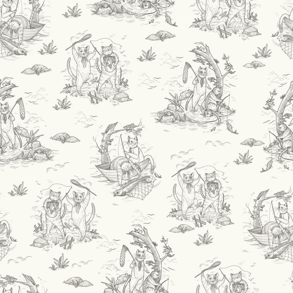 Fishing Trip Toile- Sepia