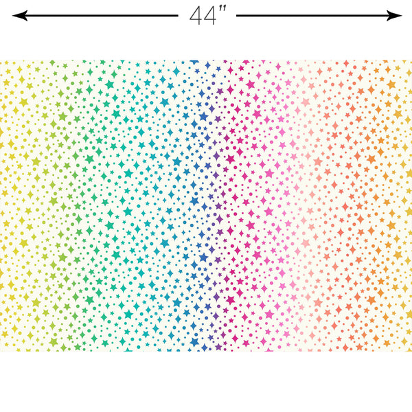 Over the Rainbow by Lewis and Irene - Rainbow Sparkles - Cream $19.96/m