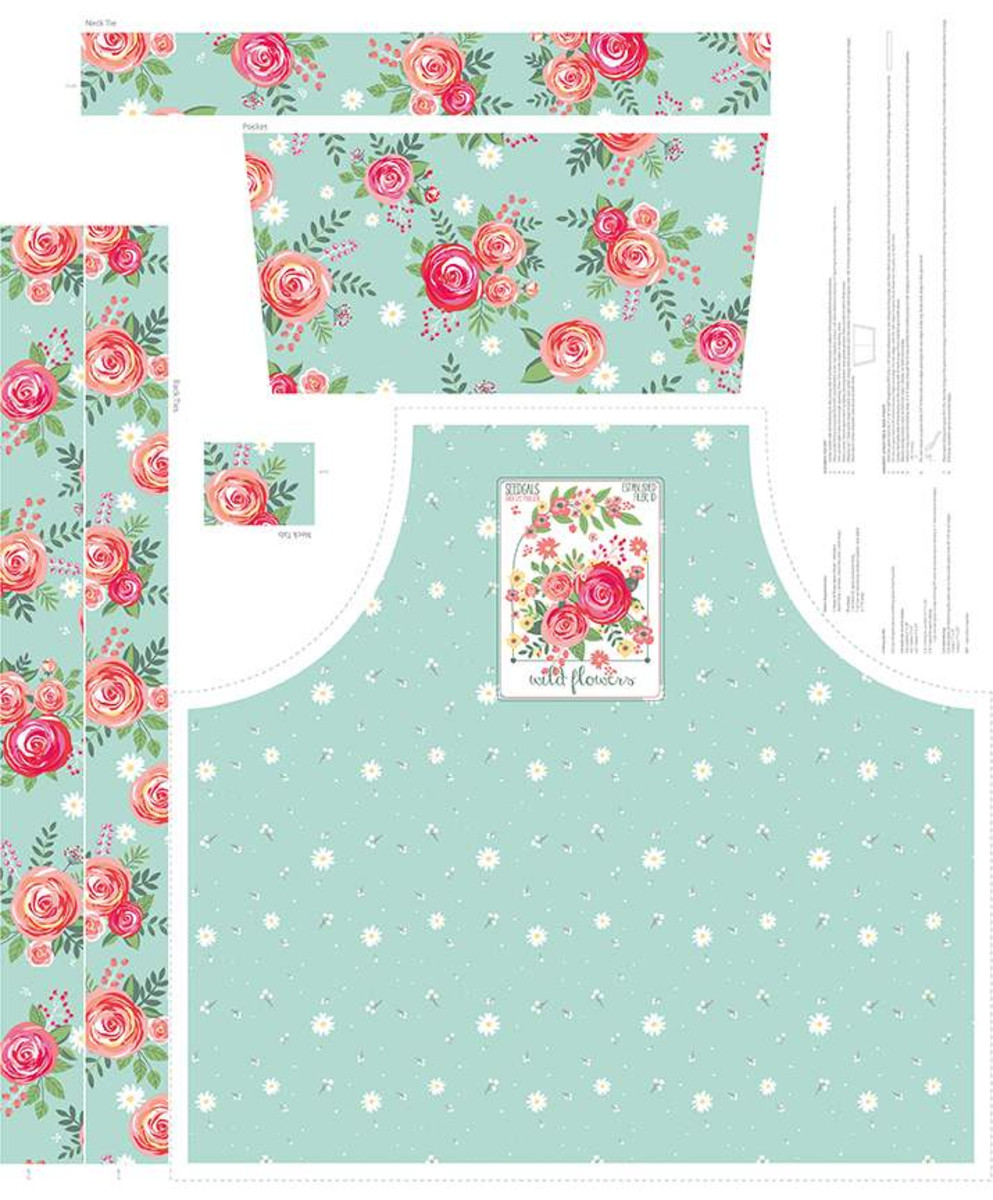 #15 Poppy & Posey Garden Apron Mint $23.96/panel