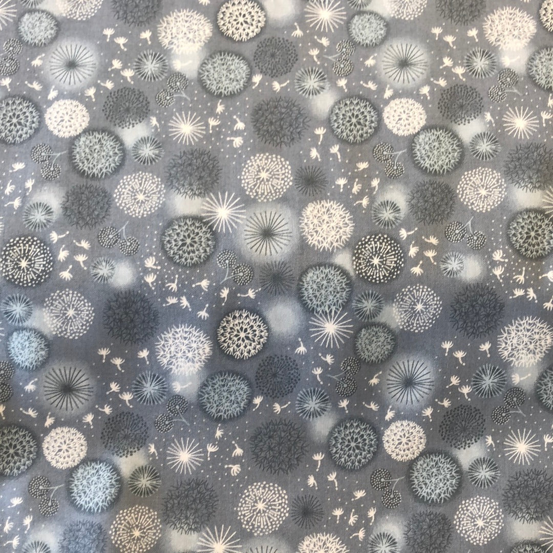 Fairy clocks by Irene ans Lewis mid grey blue 6508-3 $20.96/m