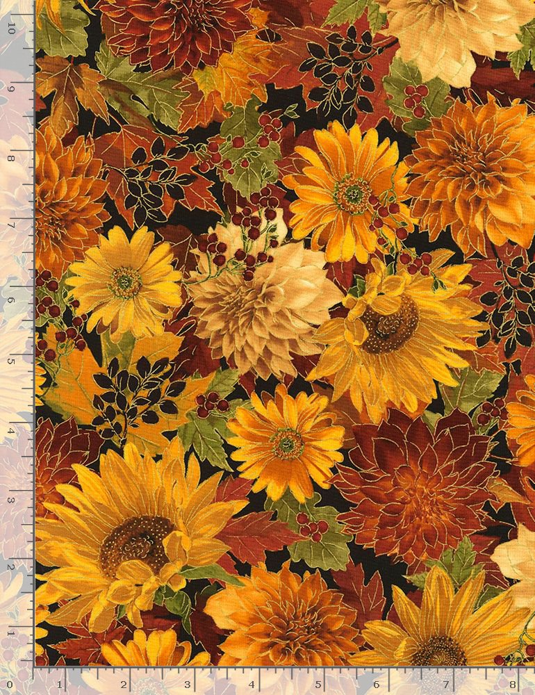 FLOWERS HARVEST-CM6140 AUTUMN $21.96/m