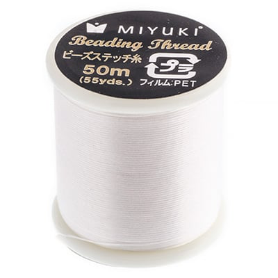 Mikyuki Nylon beading thread white (50m) Thread B
