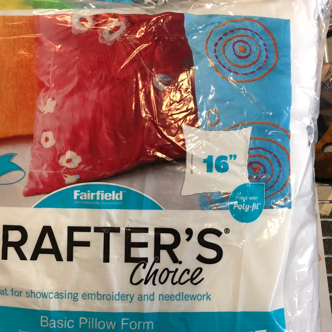 Fairfield Crafter's Choice 16"x 16” Basic pillow form