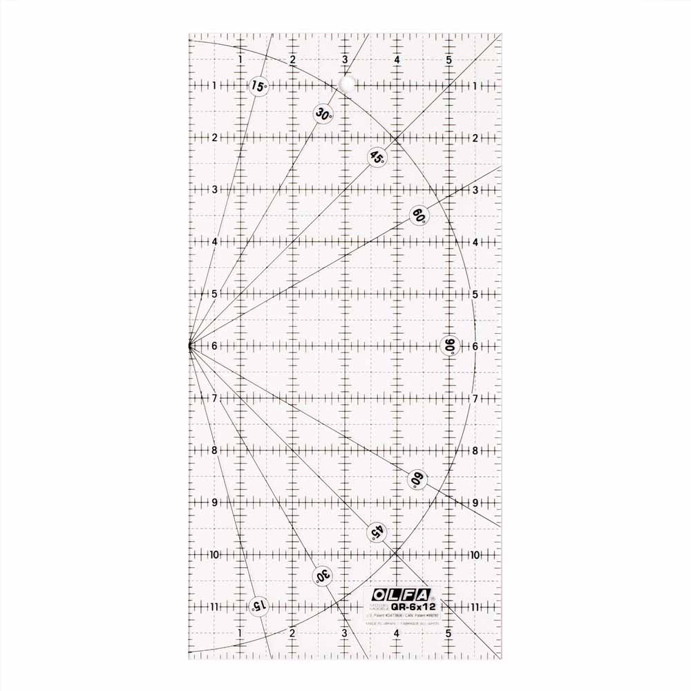 OLFA QR-6x12 - 6″ x 12″ Frosted Acrylic Ruler