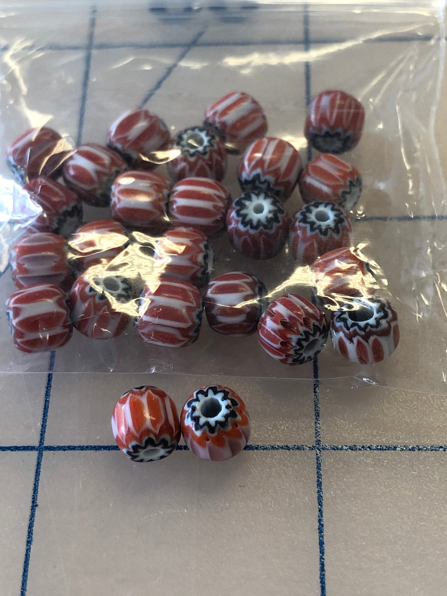 Chevron red bead