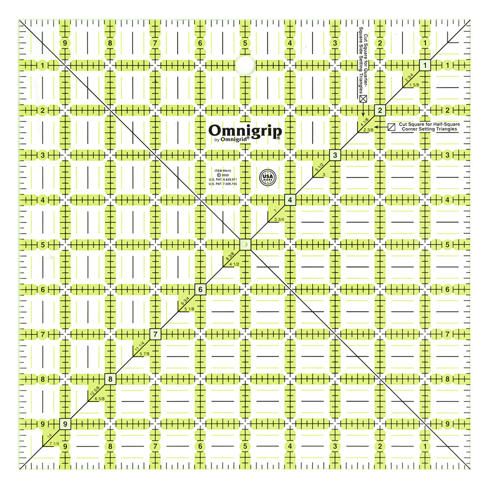OMNIGRIP Ruler - 10″ x 10″ (25.4 x 25.4cm)