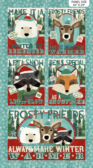 #18 Warmin' up winter Flannel Panel F24183-64 $12.96/m