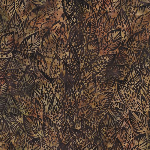 Island Batik Holly Autumn Sunset 122005083 Lg wheat leaves- brown $21.96/m