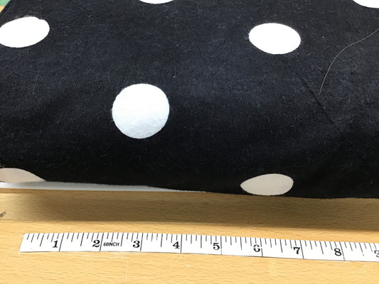 Flannel 2570- Black with Large white dots