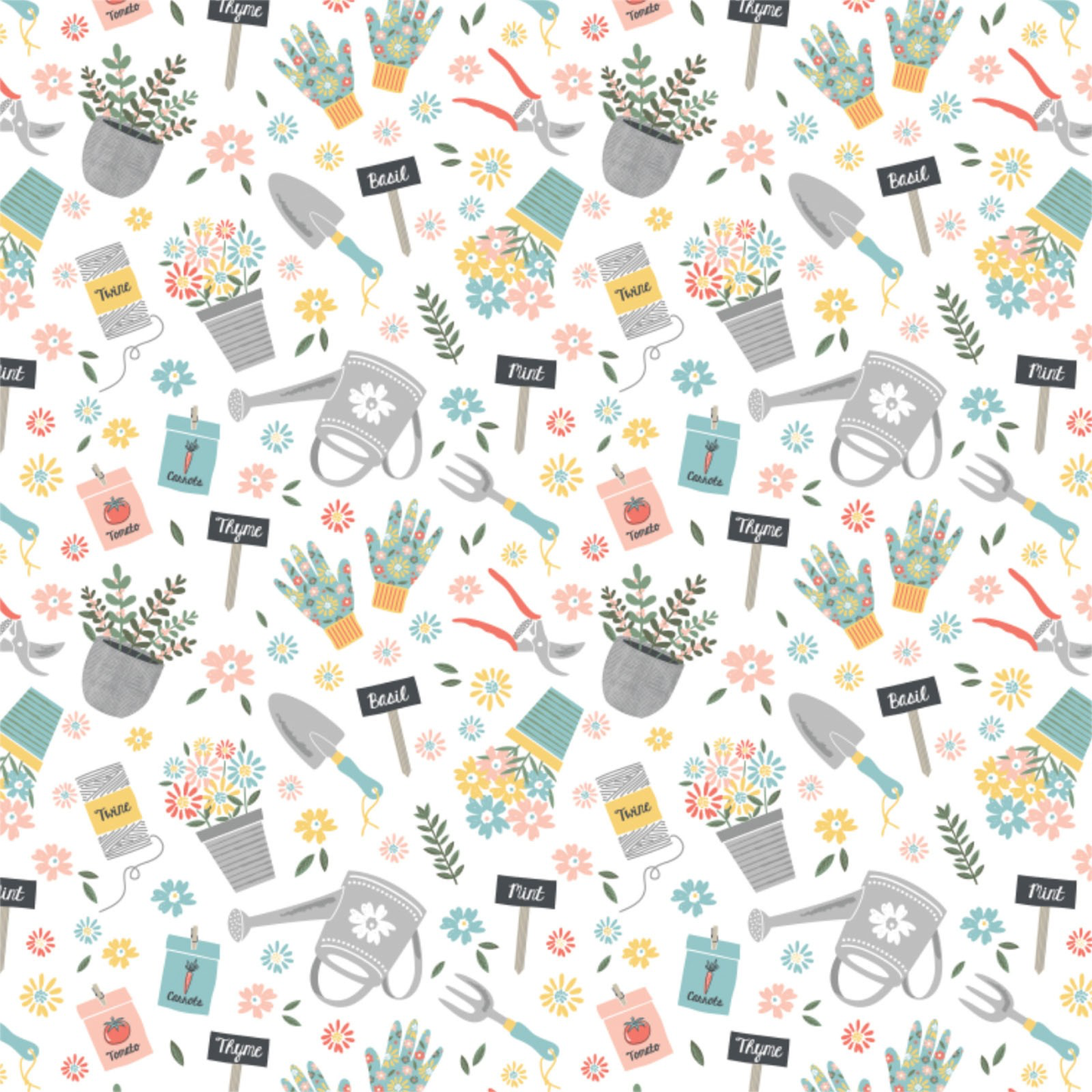 Wish for Rain Designer: Puck Selders Joy of Gardening-white $18.96/m