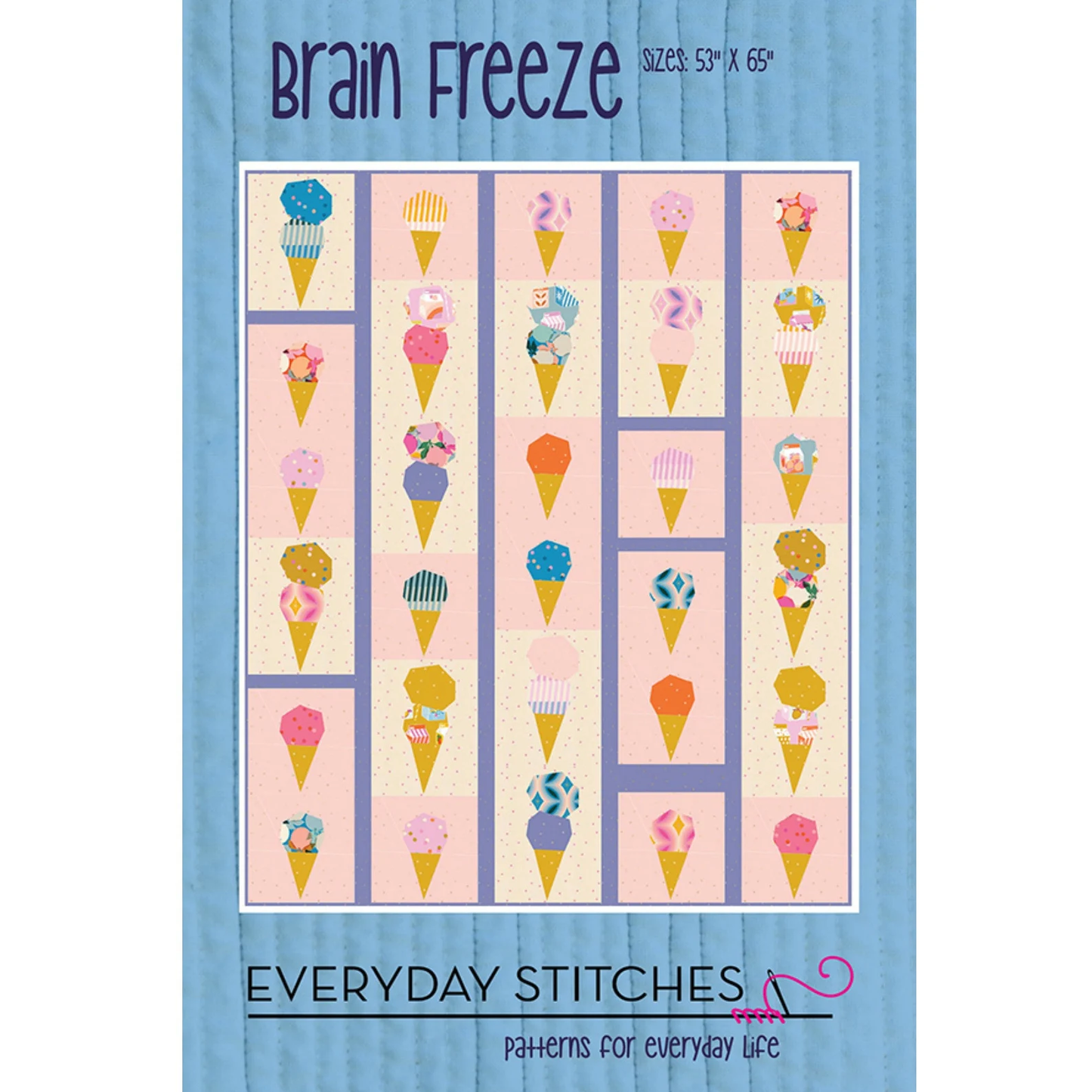 Brain Freeze Quilt Pattern 53" x 69" or 68" x 89"