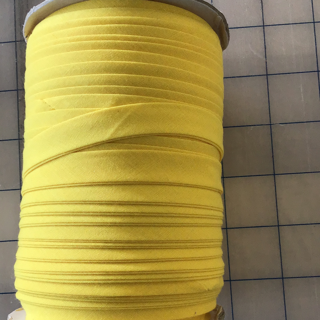 072 Bright Yellow- DOUBLE-FOLD BIAS TAPE 12MM Poly Cotton Bias