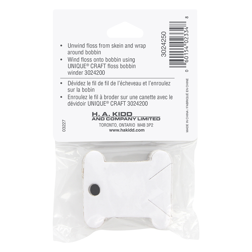 UNIQUE CRAFT Floss Bobbins Carded - 50 pcs