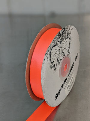 030 Neon Orange- DOUBLE FACE SATIN 25M RIBBON 22MM POLYESTER 0.76/M