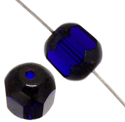 GLASS CUT BEAD ROUND 8MM COBALT BLUE