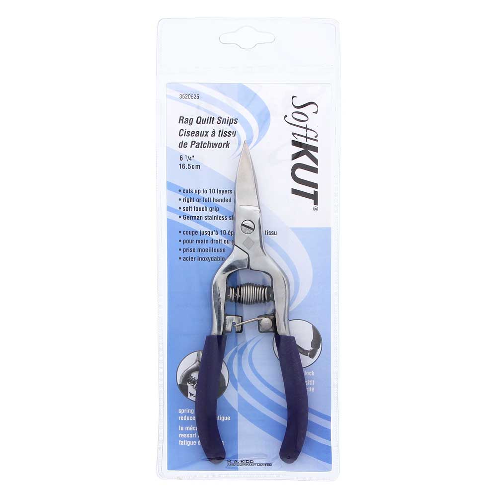 SOFTKUT Forged Stainless Steel Spring-action Rag Quilt Snips - 61⁄4″ (15.9cm)