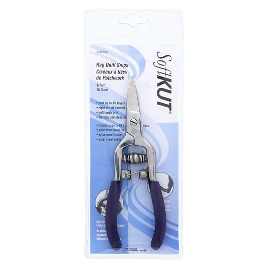 SOFTKUT Forged Stainless Steel Spring-action Rag Quilt Snips - 61⁄4″ (15.9cm)
