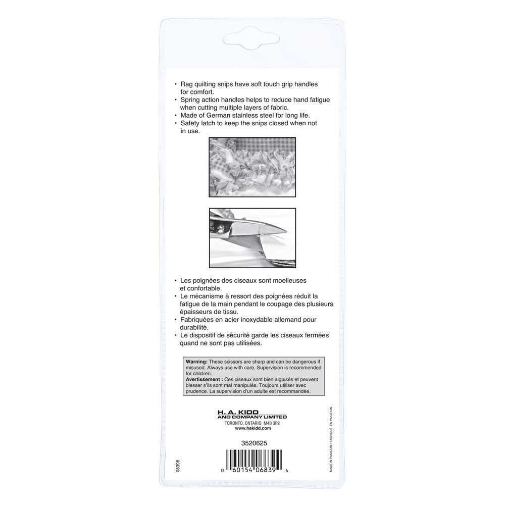 SOFTKUT Forged Stainless Steel Spring-action Rag Quilt Snips - 61⁄4″ (15.9cm)