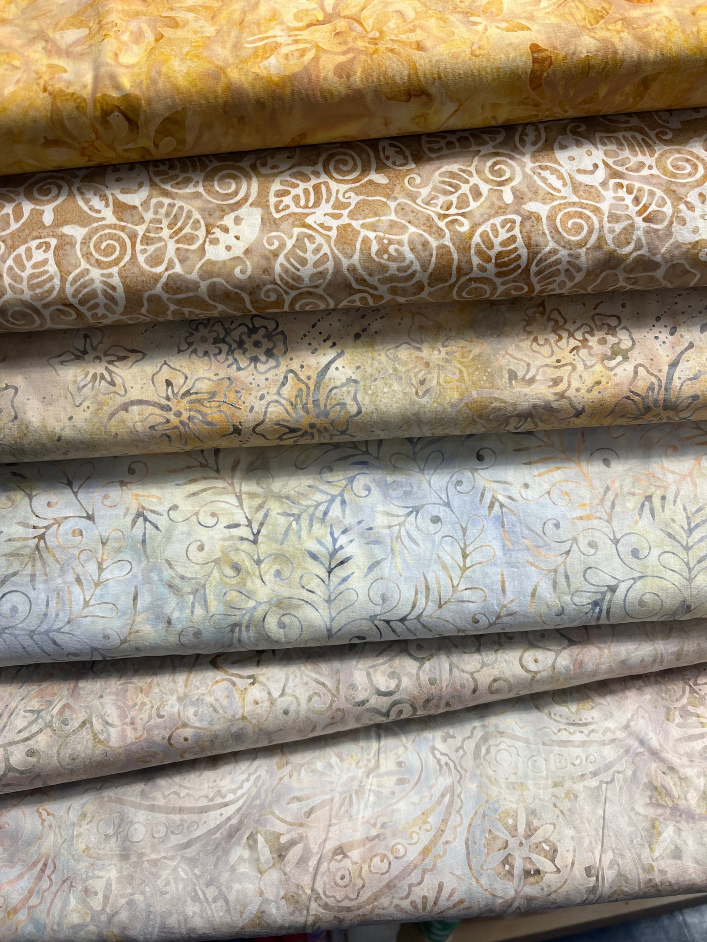 Half Meter  Bundle Boreal Batiks 12 pieces Natural $113.95