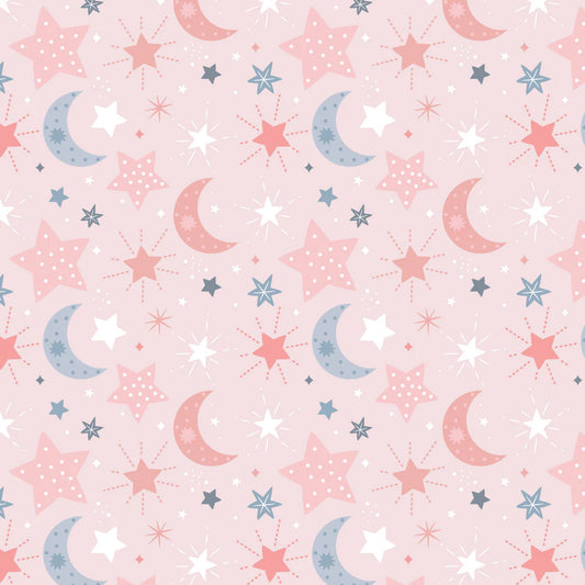 Flannel -Moon Child-Pink-Cotton Flannel-50240101B-03 $12.96/m