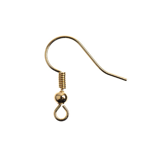 18KT GOLD PLATED EARRING FISH HOOK 18MM 22PCS