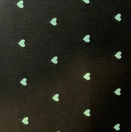 Black with small mint hearts $16.96/m