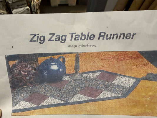 Zig Zag Table Runner  October 24th and 25th  $100.00