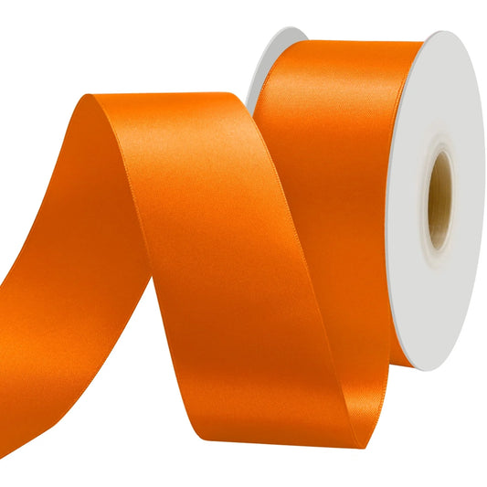 030 Neon Orange - DOUBLE FACE SATIN 25M RIBBON 22MM POLYESTER